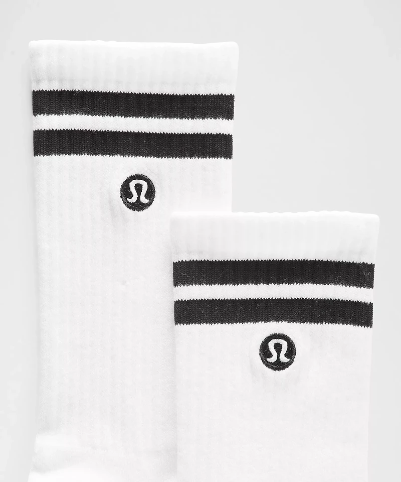 Unisex Daily Essential Crew Socks 3 Pack *Stripe | Men's
