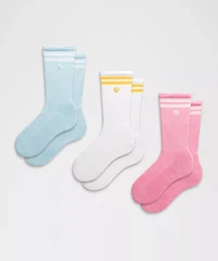 Unisex Daily Essential Crew Socks 3 Pack *Stripe