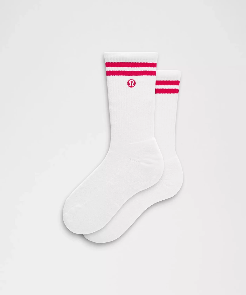 Unisex Daily Essential Crew Socks *Stripe