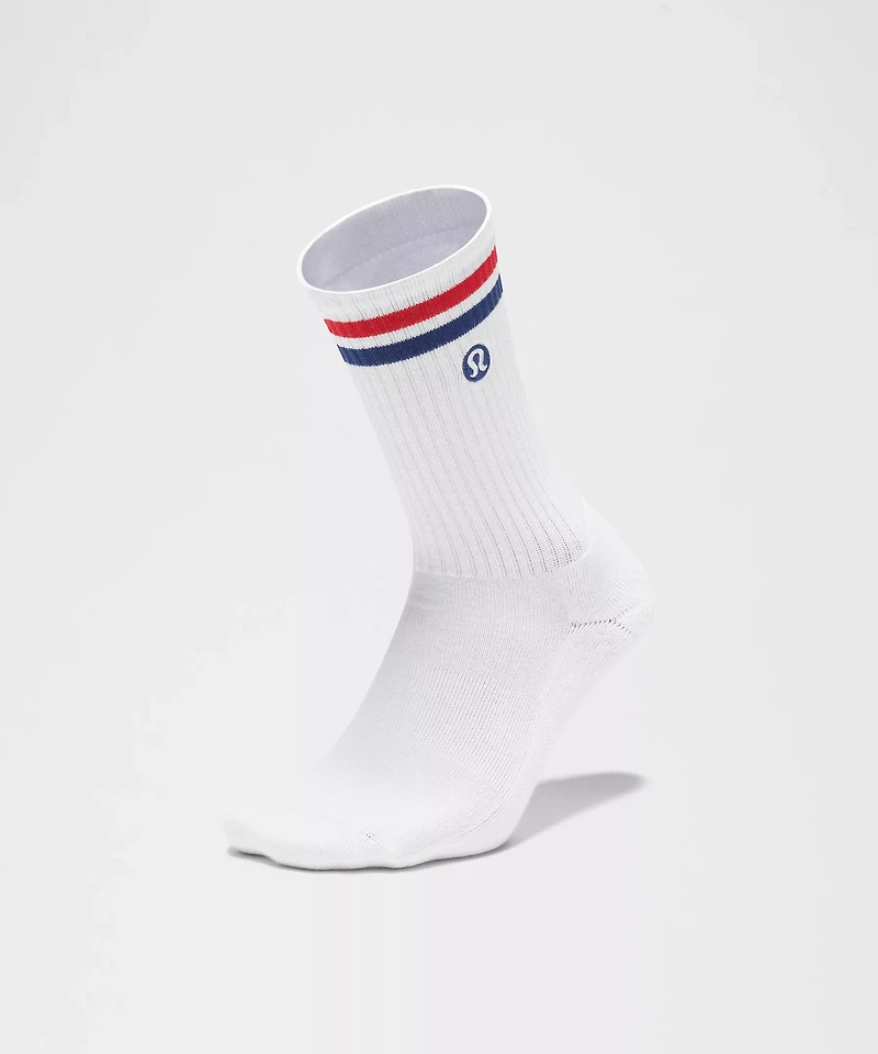 Unisex Daily Essential Crew Socks *Stripe