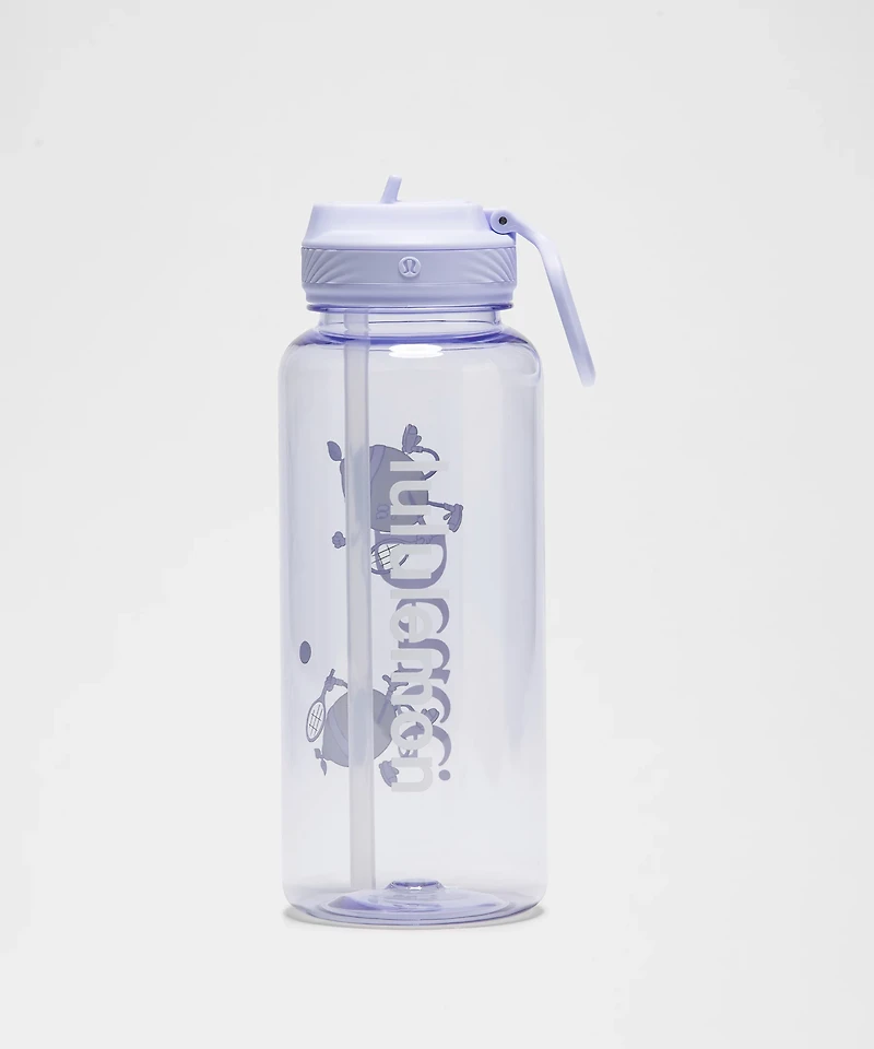 Back to Life Clear Bottle 32oz Straw Lid *Tennis Graphic | Men's Water Bottles