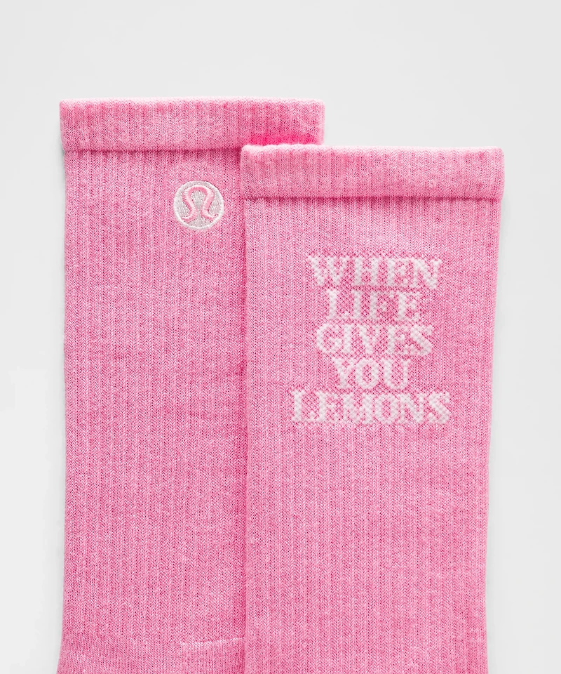 Unisex Daily Essential Crew Socks *Lemons Quote