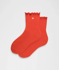 Unisex Lettuce Edge Quarter Socks
