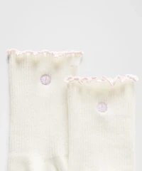 Unisex Lettuce Edge Quarter Socks