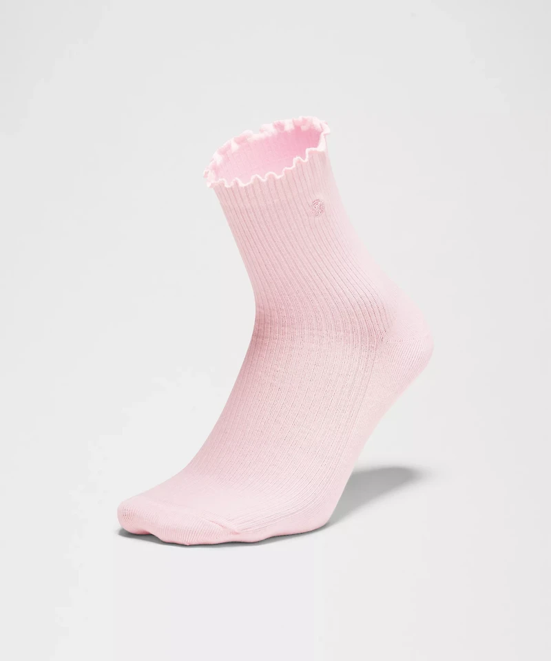 Unisex Lettuce Edge Quarter Socks *3 Pack