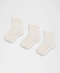 Unisex Lettuce Edge Quarter Socks *3 Pack