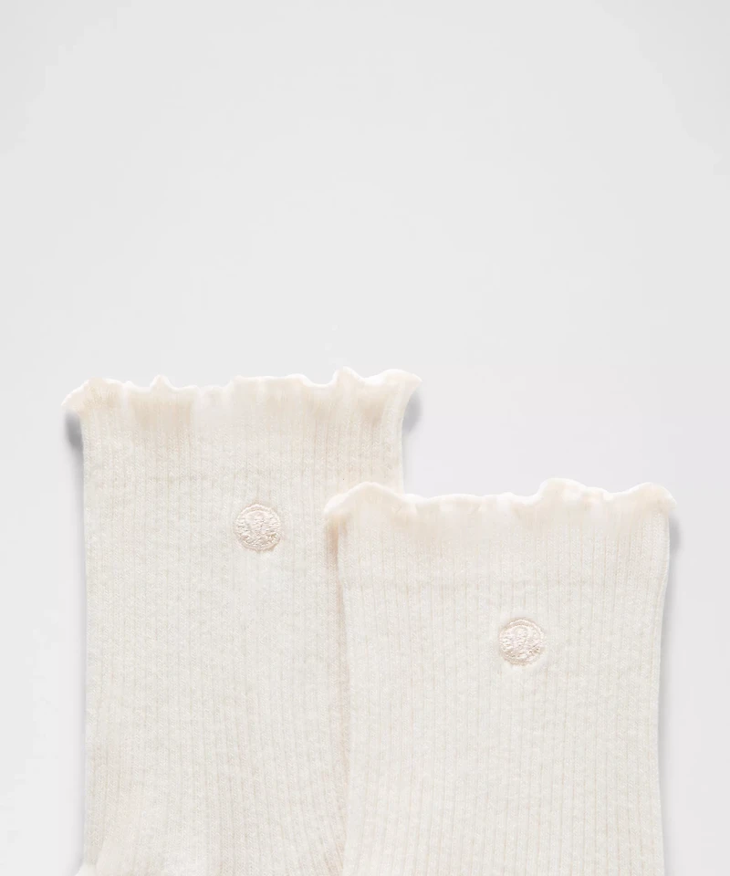 Unisex Lettuce Edge Quarter Socks *3 Pack