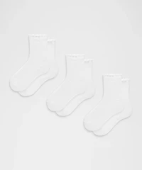 Unisex Lettuce Edge Quarter Socks *3 Pack