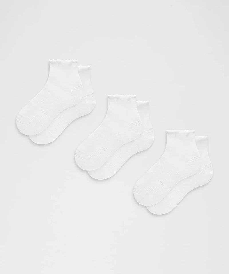 Unisex Power Stride Ankle Socks 3 Pack *Lettuce Edge