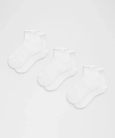 Unisex Power Stride Ankle Socks 3 Pack *Lettuce Edge