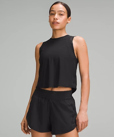 Sculpt Cropped Tank Top *Pleated | Women's Sleeveless & Tops