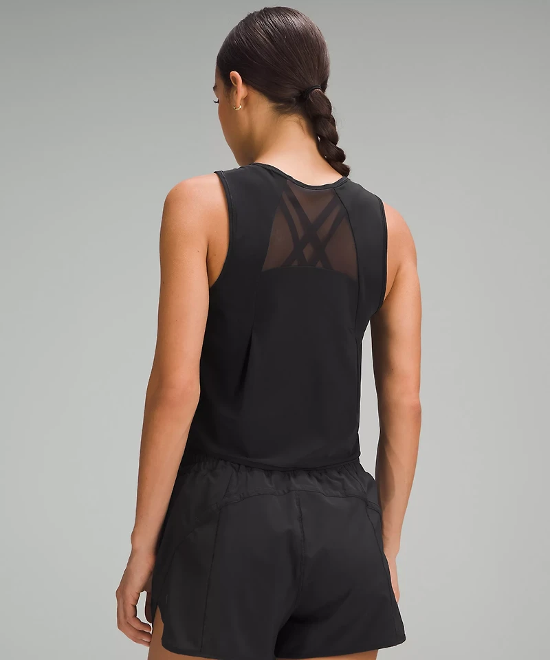 Sculpt Cropped Tank Top *Pleated | Women's Sleeveless & Tops