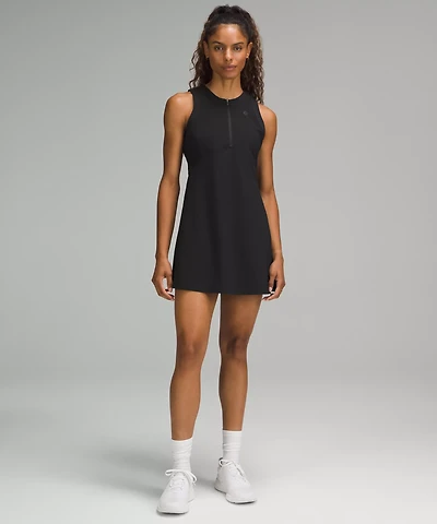 Grid-Texture Sleeveless Linerless Tennis Dress | Women's Dresses