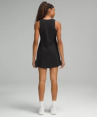 Grid-Texture Sleeveless Linerless Tennis Dress | Women's Dresses