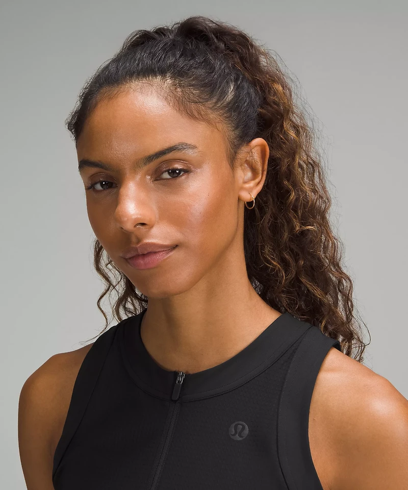 Grid-Texture Sleeveless Linerless Tennis Dress | Women's Dresses