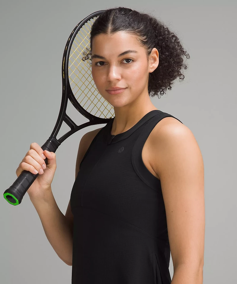 Grid-Texture Sleeveless Linerless Tennis Dress | Women's Dresses