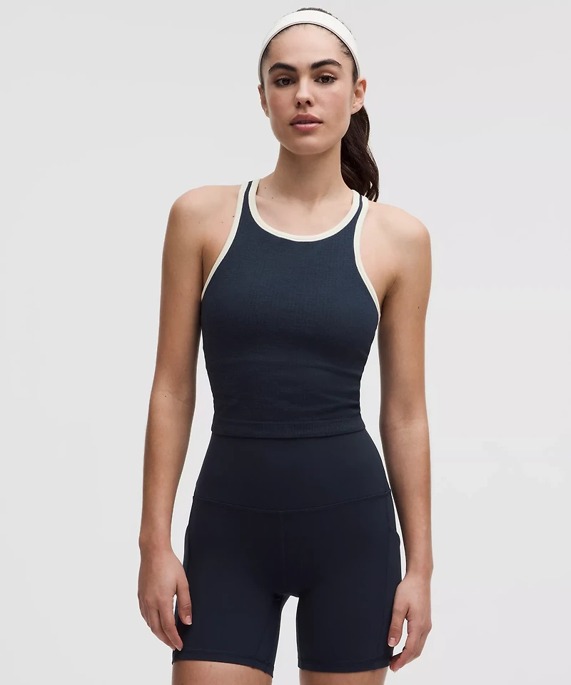 Ebb to Street Cropped Racerback Tank Top *Contrast | Women's Sleeveless & Tops