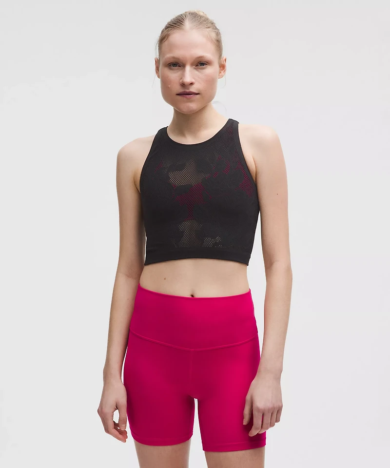 RevealKnit Floral Cropped Tank Top