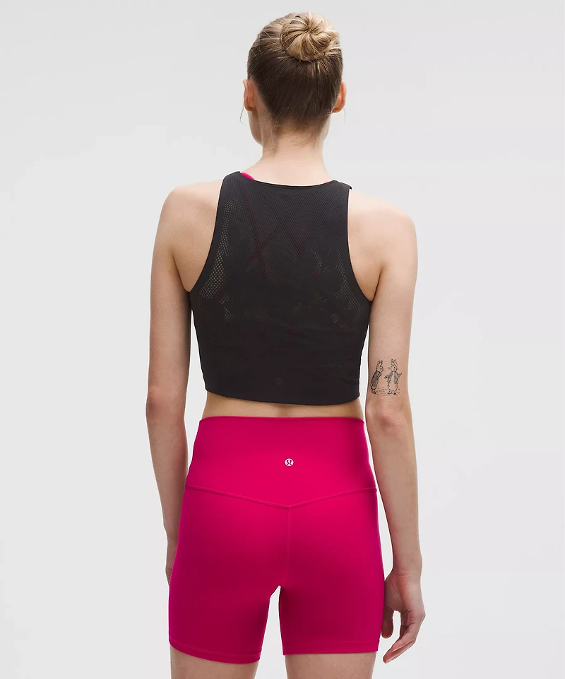 RevealKnit Floral Cropped Tank Top