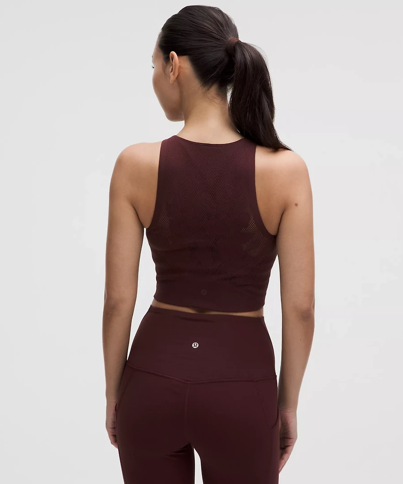 RevealKnit Floral Cropped Tank Top