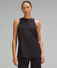 Long Cotton Crewneck Tank Top | Women's Sleeveless & Tops
