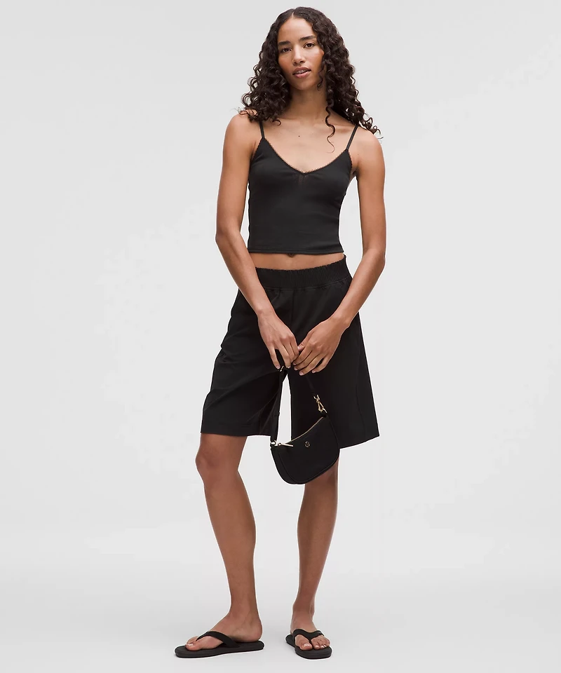 Cotton Pointelle Cropped Cami Tank Top | Women's Sleeveless & Tops