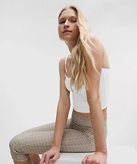 Cotton Pointelle Cropped Cami Tank Top | Women's Sleeveless & Tops