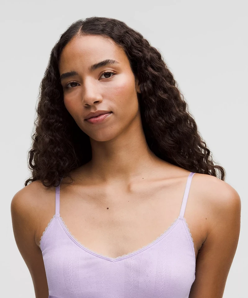 Cotton Pointelle Cropped Cami Tank Top | Women's Sleeveless & Tops