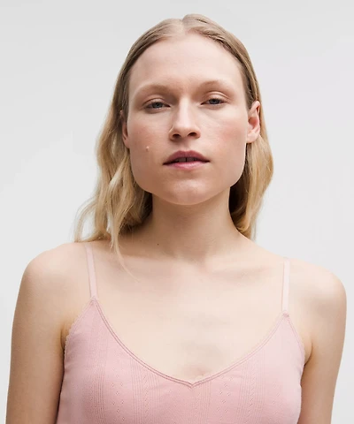 Cotton Pointelle Cropped Cami Tank Top