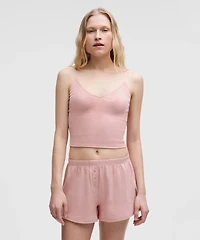 Cotton Pointelle Cropped Cami Tank Top