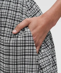 Seersucker Check Ruched Midi Dress | Women's Dresses