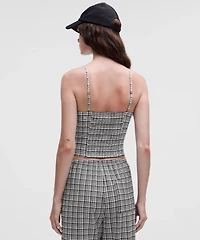 Seersucker Check Strappy Tank Top | Women's Sleeveless & Tops