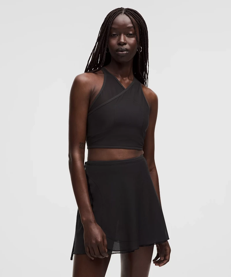 Mesh Cross-Front Cropped Tank Top B/C Cup *SLNSH Collection | Women's Sleeveless & Tops