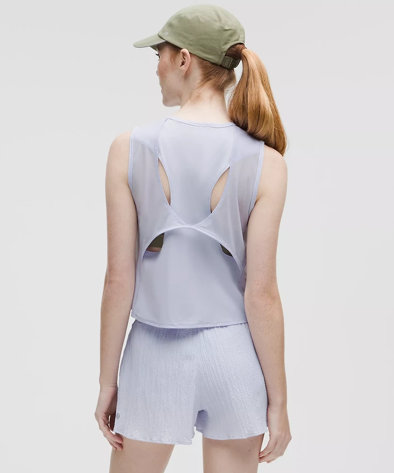 Sculpt Cropped Cross-Vent Tank Top | Women's Sleeveless & Tops