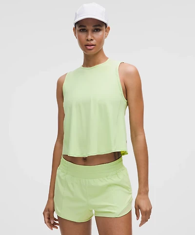 Sculpt Cropped Cross-Vent Tank Top | Women's Sleeveless & Tops