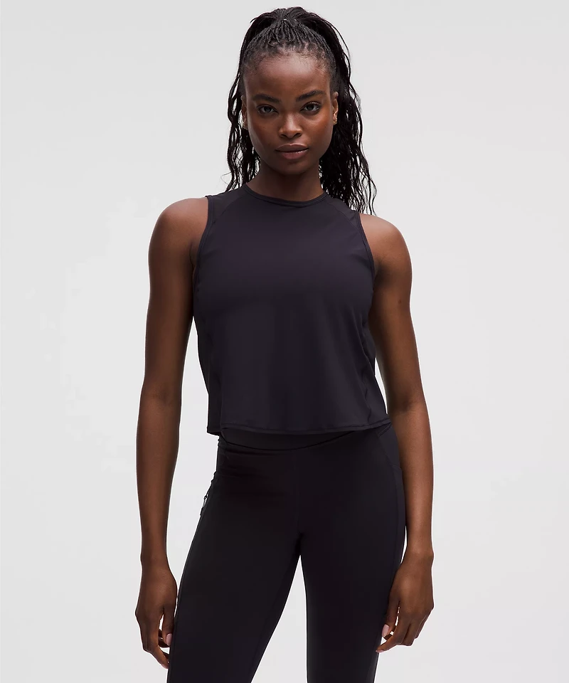 Sculpt Cropped Cross-Vent Tank Top | Women's Sleeveless & Tops