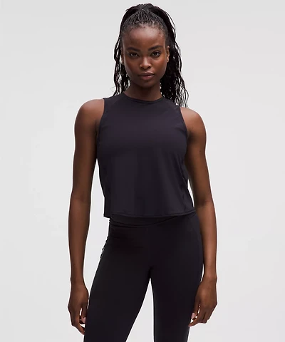 Sculpt Cropped Cross-Vent Tank Top | Women's Sleeveless & Tops