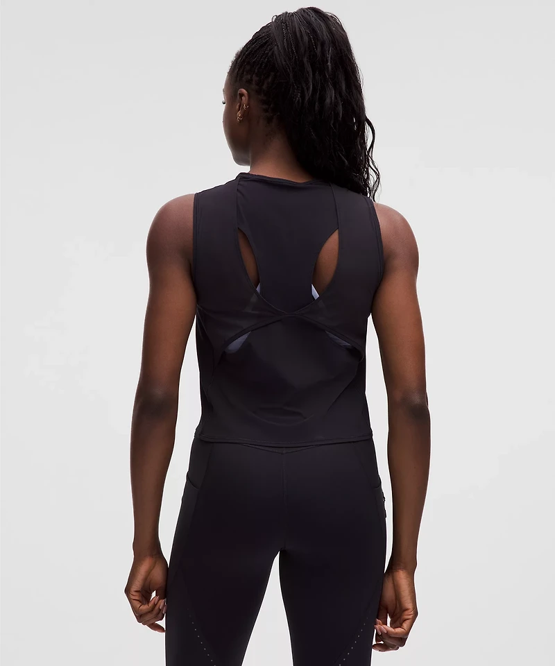 Sculpt Cropped Cross-Vent Tank Top | Women's Sleeveless & Tops