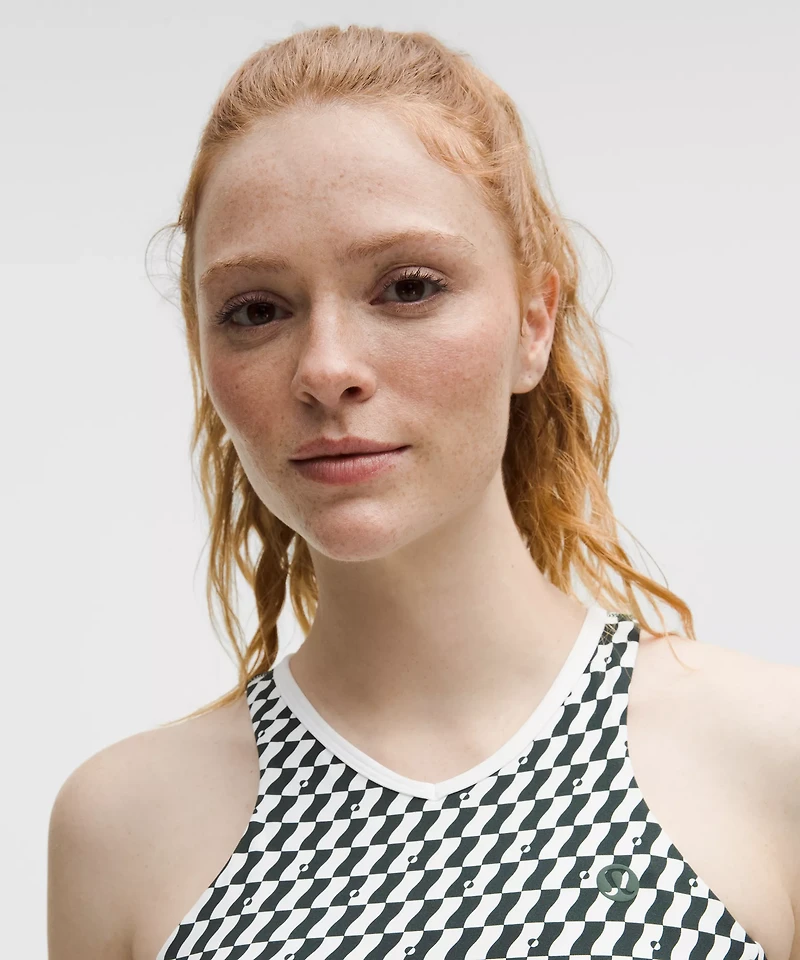 Cropped V-Neck Tennis Tank Top *Medium Support, B/C Cup | Women's Sleeveless & Tops