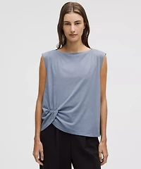 Cotton-Blend Twist-Front Tank Top | Women's Sleeveless & Tops