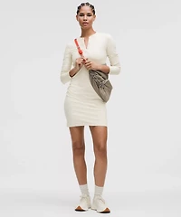 All Aligned Ribbed Long-Sleeve Henley Dress | Women's Dresses