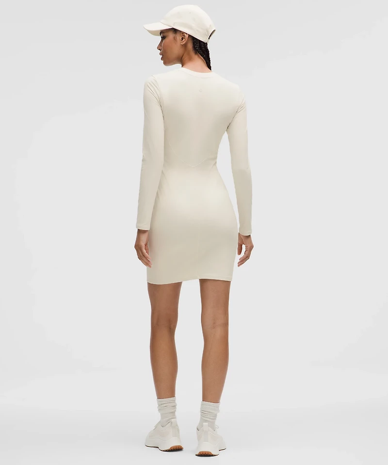 All Aligned Ribbed Long-Sleeve Henley Dress | Women's Dresses