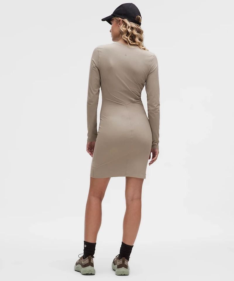 All Aligned Ribbed Long-Sleeve Henley Dress | Women's Dresses