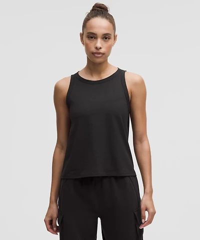 Cotton-Blend Open-Back Tank Top | Women's Sleeveless & Tops