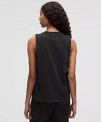 Cotton Jersey Stitch-Detail Tank Top | Women's Sleeveless & Tops