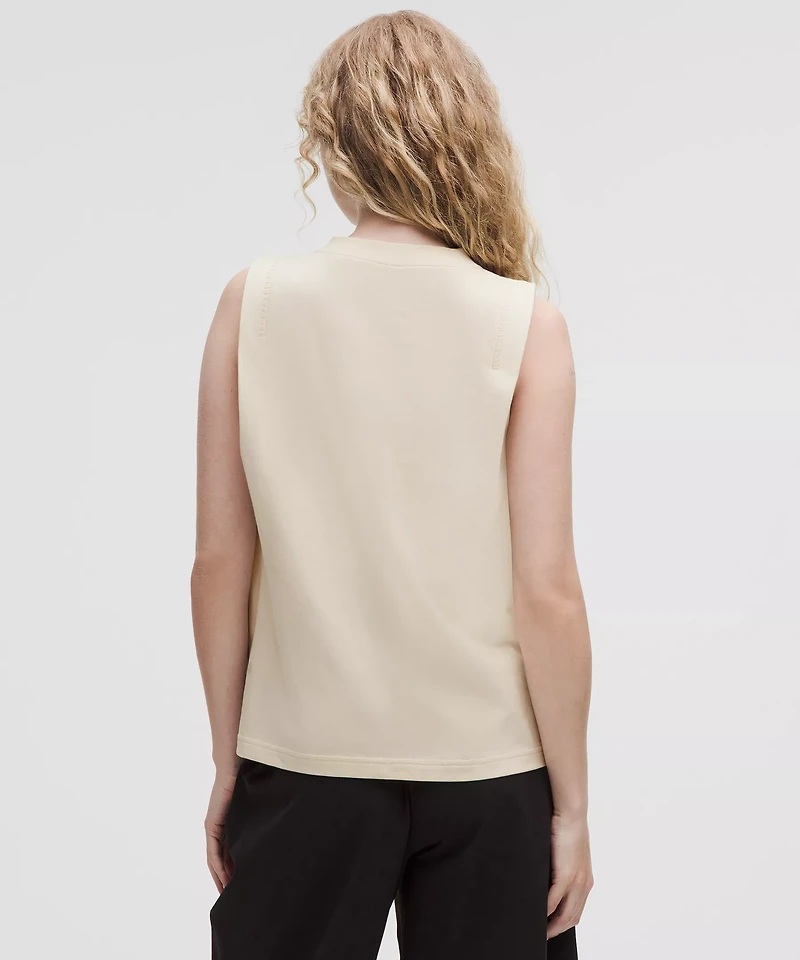Cotton Jersey Stitch-Detail Tank Top | Women's Sleeveless & Tops