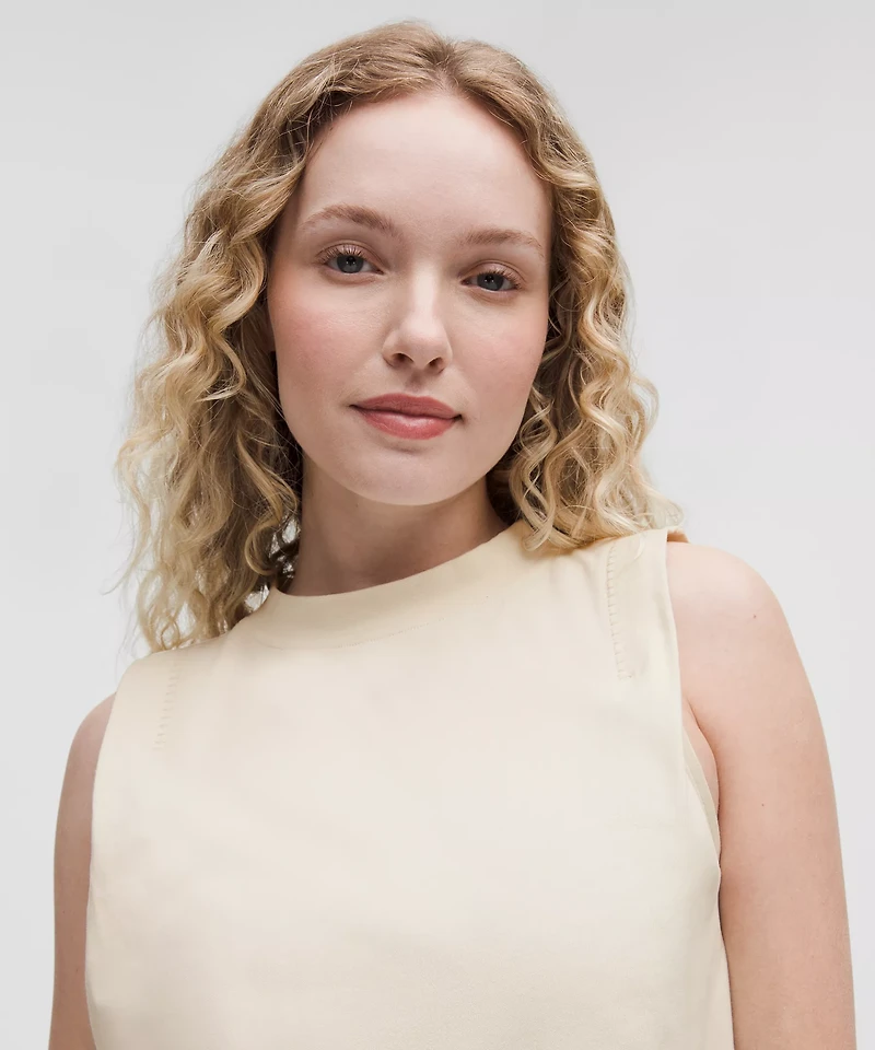 Cotton Jersey Stitch-Detail Tank Top | Women's Sleeveless & Tops