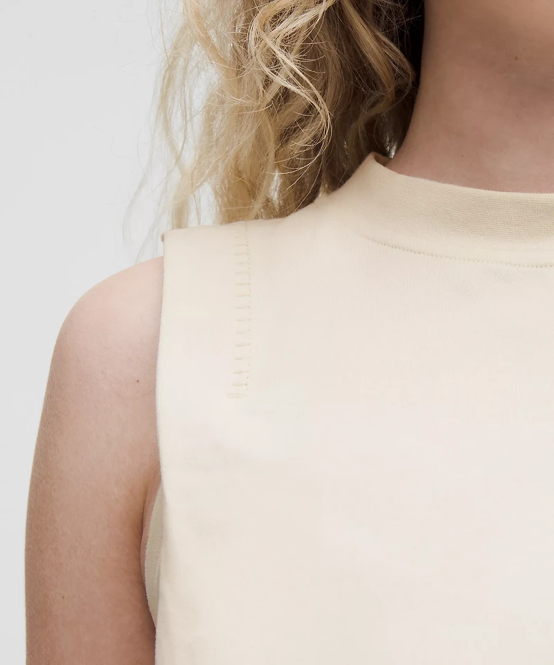 Cotton Jersey Stitch-Detail Tank Top | Women's Sleeveless & Tops