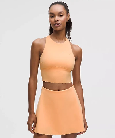 Scallop-Hem High-Neck Tennis Tank Top *Medium Support, B/C Cup | Women's Sleeveless & Tops