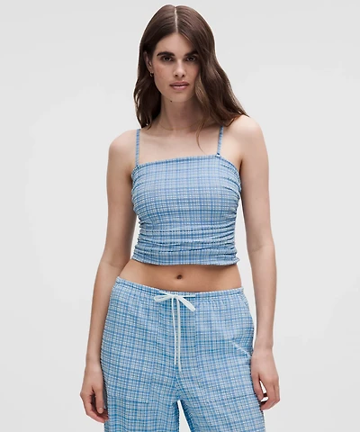 Seersucker Check Strappy Tank Top | Women's Sleeveless & Tops